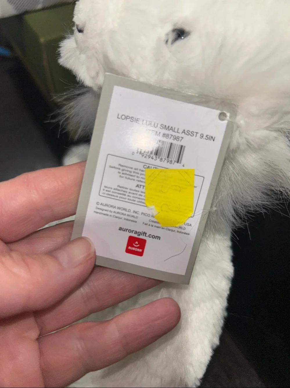 Like new! Aurora Tristen white lion plush